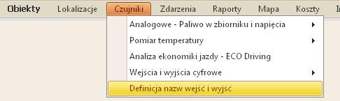 menu wejścia i wyjścia cyfrowe