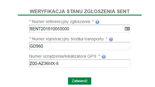 lista pojazdu zapytanie