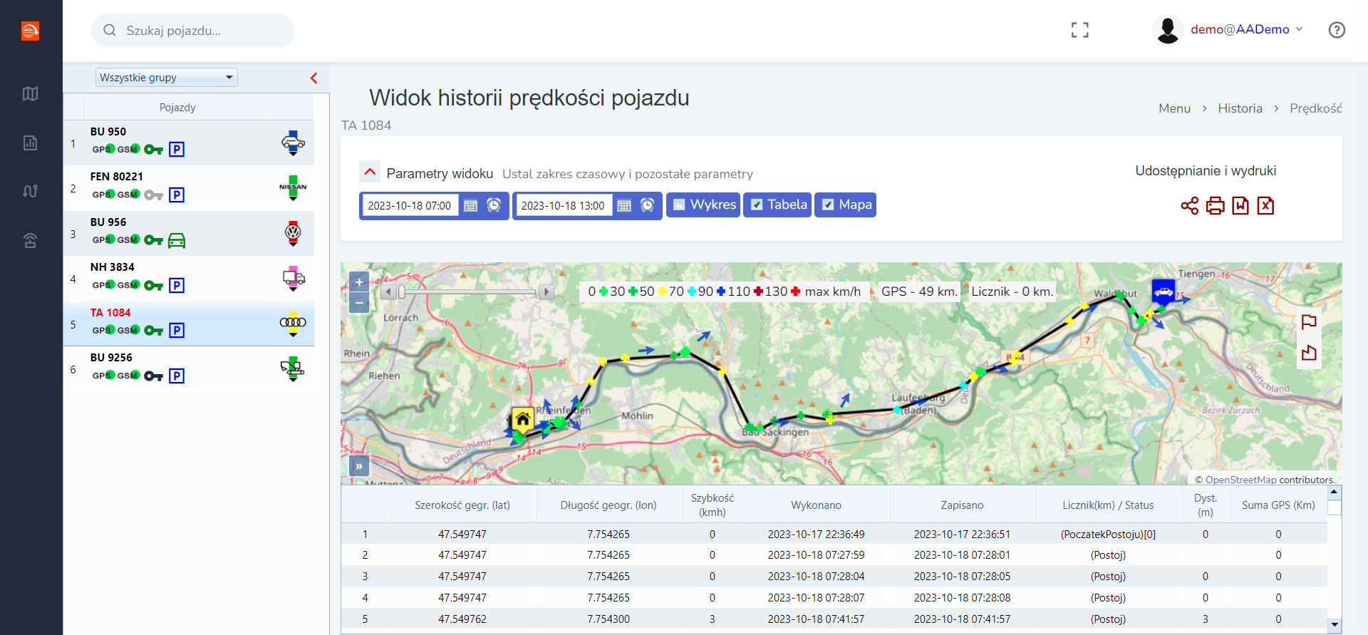 lokalizacje na mapie wybranego obiektu - widok szczegółowy