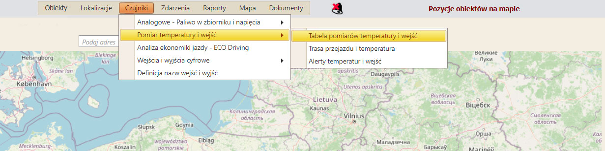  tabele pomiarów temperatury i wejść