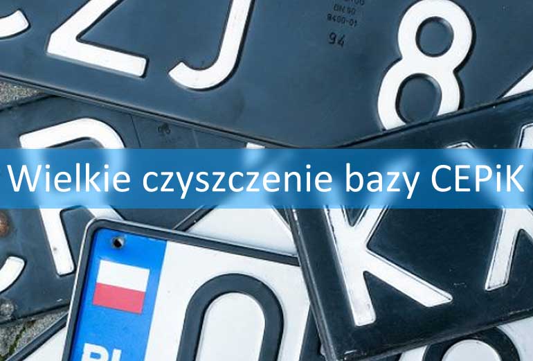 grafika przedstawia stare tablice rejestracyjne