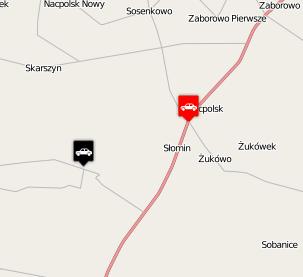 fragment mapy i dwa pojazdy