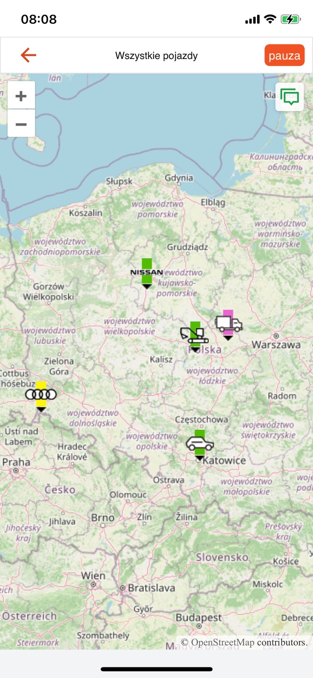 pTrax – Wszystkie pojazdy na mapie