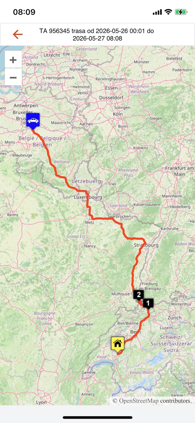 pTrax – Trasa za wybrany okres
